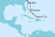 Visitando Norfolk (Virginia/EEUU), Princess Cays (Caribe), Grand Turks(Turks & Caicos), Norfolk (Virginia/EEUU)