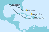 Visitando Galveston (Texas), Princess Cays (Caribe), Grand Turks(Turks & Caicos), Amber Cove (República Dominicana), Galveston (Texas)