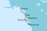 Visitando Vancouver (Canadá), Sitka (Alaska), Juneau (Alaska), Ketchikan (Alaska), Prince Rupert (Canadá), Vancouver (Canadá)