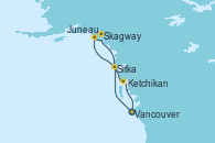 Visitando Vancouver (Canadá), Sitka (Alaska), Juneau (Alaska), Skagway (Alaska), Ketchikan (Alaska), Vancouver (Canadá)