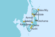 Visitando Yokohama (Japón), Islas Miyako (Japón), Hakodate (Japón), Aomori (Japón), Kanazawa (Japón), Sokcho (Corea del Sur), Kochi (Japón), Osaka (Japón)