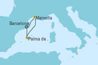 Visitando Barcelona, Palma de Mallorca (España), Marsella (Francia), Barcelona