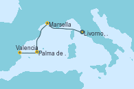 Visitando Livorno, Pisa y Florencia (Italia), Marsella (Francia), Palma de Mallorca (España), Valencia