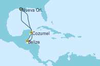 Visitando Nueva Orleans (Luisiana), Belize (Caribe), Cozumel (México), Nueva Orleans (Luisiana)