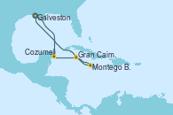 Visitando Galveston (Texas), Cozumel (México), Gran Caimán (Islas Caimán), Montego Bay (Jamaica), Galveston (Texas)