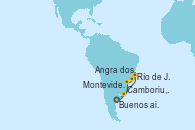 Visitando Buenos aires, Río de Janeiro (Brasil), Angra dos Reis (Brasil), Camboriu, Brazil, Montevideo (Uruguay), Buenos aires