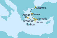 Visitando Atenas (Grecia), Mykonos (Grecia), Rodas (Grecia), Marmaris (Turquía), Bodrum (Turquia), Samos (Grecia), Estambul (Turquía)