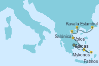 Visitando Atenas (Grecia), Mykonos (Grecia), Mykonos (Grecia), Patmos (Grecia), Volos (Grecia), Salónica (Grecia), Kavala (Grecia), Estambul (Turquía)