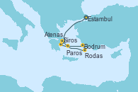 Visitando Estambul (Turquía), Siros (Grecia), Bodrum (Turquia), Rodas (Grecia), Paros (Grecia), Atenas (Grecia)