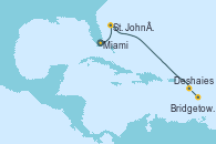 Visitando Miami (Florida/EEUU), St. John´s (Antigua y Barbuda), Deshaies (Basse-Terre), Bridgetown (Barbados)