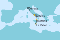 Visitando Génova (Italia), Nápoles (Italia), Messina (Sicilia), La Valletta (Malta)