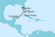 Visitando Tampa (Florida), Bimini (Bahamas), Cayo Hueso (Key West/Florida), Cozumel (México), Tampa (Florida)