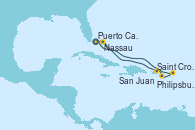 Visitando Puerto Cañaveral (Florida), Saint Croix (Islas Vírgenes), Philipsburg (St. Maarten), San Juan (Puerto Rico), Nassau (Bahamas), Puerto Cañaveral (Florida)