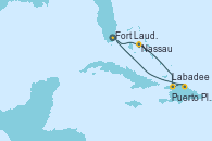 Visitando Fort Lauderdale (Florida/EEUU), Nassau (Bahamas), Labadee (Haiti), Puerto Plata, Republica Dominicana, Fort Lauderdale (Florida/EEUU)