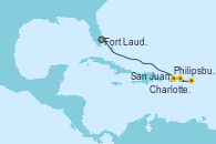 Visitando Fort Lauderdale (Florida/EEUU), Philipsburg (St. Maarten), Charlotte Amalie (St. Thomas), San Juan (Puerto Rico)