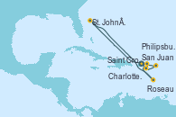 Visitando San Juan (Puerto Rico), Charlotte Amalie (St. Thomas), Saint Croix (Islas Vírgenes), Philipsburg (St. Maarten), St. John´s (Antigua y Barbuda), Roseau (Dominica), San Juan (Puerto Rico)