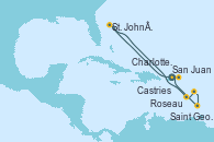 Visitando San Juan (Puerto Rico), Charlotte Amalie (St. Thomas), St. John´s (Antigua y Barbuda), Roseau (Dominica), Castries (Santa Lucía/Caribe), Saint George (Grenada), San Juan (Puerto Rico)