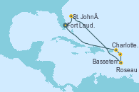 Visitando Fort Lauderdale (Florida/EEUU), St. John´s (Antigua y Barbuda), Roseau (Dominica), Basseterre (Antillas), Charlotte Amalie (St. Thomas), Fort Lauderdale (Florida/EEUU)