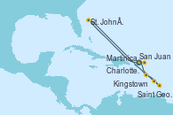 Visitando San Juan (Puerto Rico), Charlotte Amalie (St. Thomas), St. John´s (Antigua y Barbuda), Martinica (Antillas), Saint George (Grenada), Kingstown (Granadinas), San Juan (Puerto Rico)