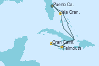 Visitando Puerto Cañaveral (Florida), Falmouth (Jamaica), Gran Caimán (Islas Caimán), Isla Gran Bahama (Florida/EEUU), Puerto Cañaveral (Florida)