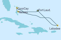 Visitando Fort Lauderdale (Florida/EEUU), Nassau (Bahamas), CocoCay (Bahamas), Labadee (Haiti), Fort Lauderdale (Florida/EEUU)