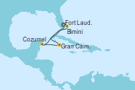 Visitando Fort Lauderdale (Florida/EEUU), Bimini (Bahamas), Gran Caimán (Islas Caimán), Cozumel (México), Fort Lauderdale (Florida/EEUU)