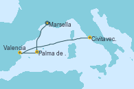 Visitando Marsella (Francia), Palma de Mallorca (España), Valencia, Civitavecchia (Roma)