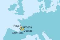 Visitando Burdeos (Francia), Cussac (Francia), Royan (Francia), Saint Emilion (Francia), Burdeos (Francia)