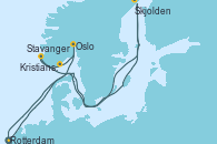 Visitando Rotterdam (Holanda), Skjolden (Noruega), Stavanger (Noruega), Kristiansand (Noruega), Oslo (Noruega), Rotterdam (Holanda)