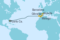 Visitando Puerto Cañaveral (Florida), Gibraltar (Inglaterra), Málaga, Alicante (España), Barcelona