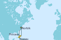 Visitando Norfolk (Virginia/EEUU), Nassau (Bahamas), Princess Cays (Caribe), Norfolk (Virginia/EEUU)