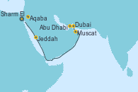 Visitando Sharm El Sheik (Egipto), Aqaba (Jordania), Jeddah (Arabia Saudí), Muscat (Omán), Dubai, Abu Dhabi (Emiratos Árabes Unidos)