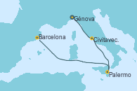 Visitando Génova (Italia), Civitavecchia (Roma), Palermo (Italia), Barcelona