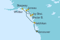 Visitando Vancouver (Canadá), Ketchikan (Alaska), Juneau (Alaska), Skagway (Alaska), Glaciar Bay (Alaska), Icy Strait Point (Alaska), Whittier (Alaska)