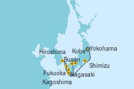 Visitando Yokohama (Japón), Kobe (Japón), Kobe (Japón), Hiroshima (Japón), Fukuoka (Japón), Busán (Corea del Sur), Nagasaki (Japón), Kagoshima (Japón), Shimizu (Japón), Yokohama (Japón)