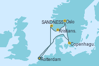 Visitando Rotterdam (Holanda), SANDNESS (STAVANGER), Kristiansand (Noruega), Oslo (Noruega), Copenhague (Dinamarca), Rotterdam (Holanda)