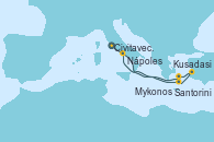 Visitando Civitavecchia (Roma), Santorini (Grecia), Kusadasi (Efeso/Turquía), Mykonos (Grecia), Nápoles (Italia)