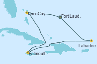 Visitando Fort Lauderdale (Florida/EEUU), CocoCay (Bahamas), Falmouth (Jamaica), Labadee (Haiti), Fort Lauderdale (Florida/EEUU)