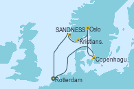 Visitando Rotterdam (Holanda), Copenhague (Dinamarca), Oslo (Noruega), Kristiansand (Noruega), SANDNESS (STAVANGER), Rotterdam (Holanda)